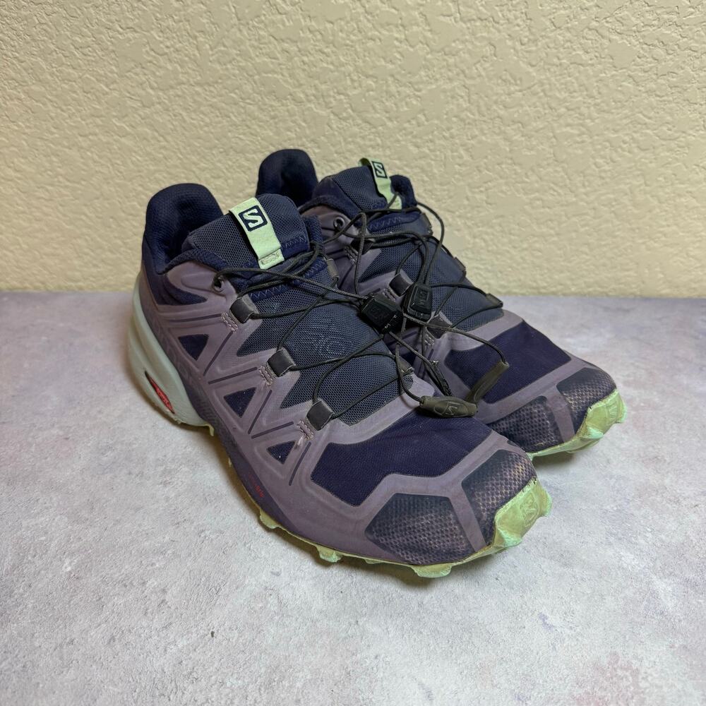 Salomon Women's Trail Shoes in Navy and Light Green